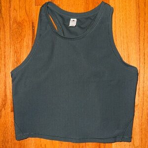 Dark Green Ribbed Tank Top